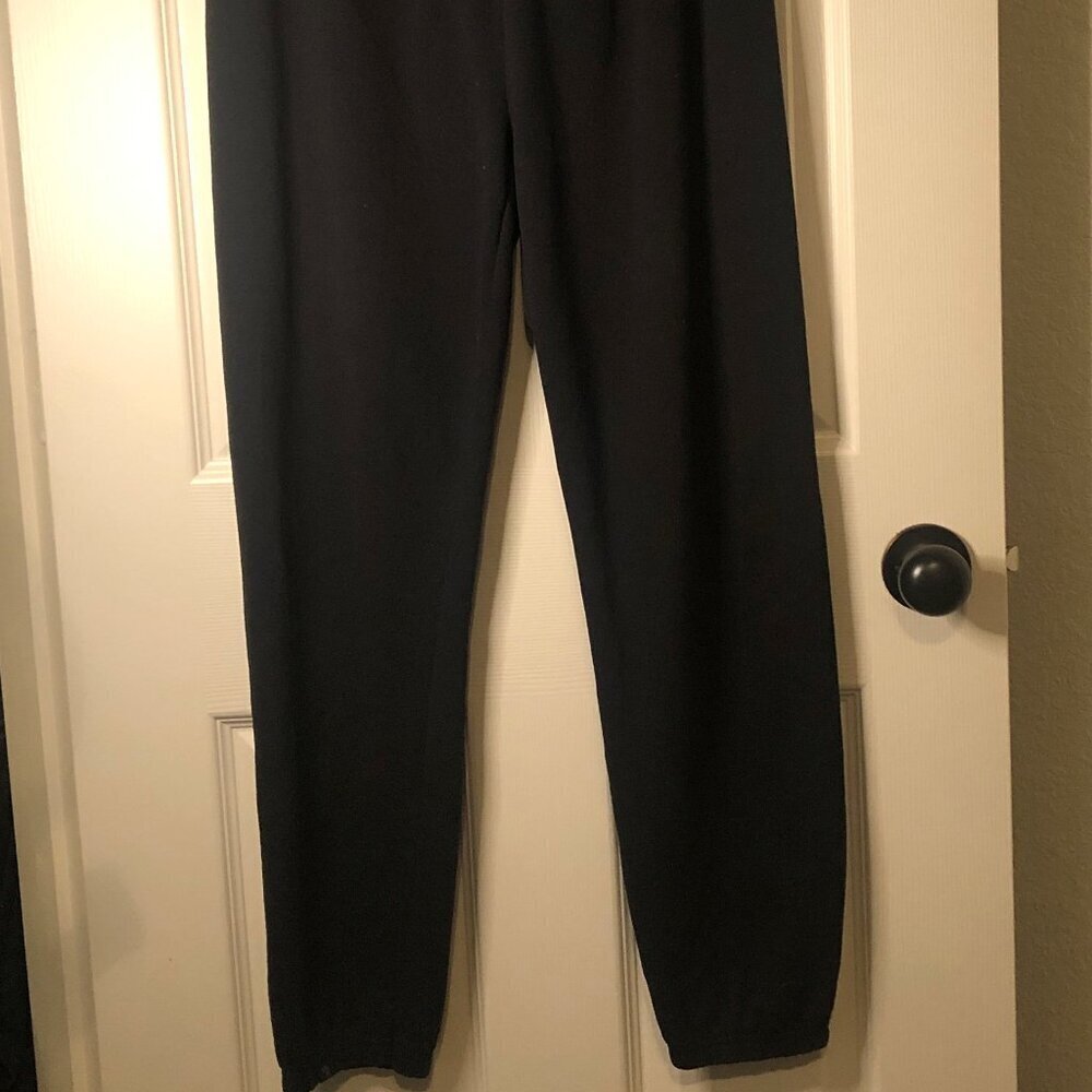 Hanes cotton/polyester black jogger style sweatpants size small - Picture 2 of 6